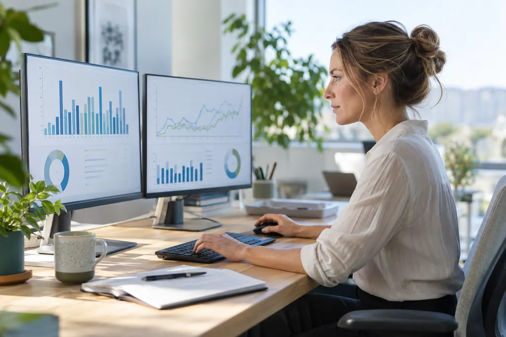 Conceptual editorial scene illustrating data analysis & statistics